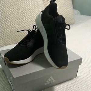 Adidas Black and White Running Shoes